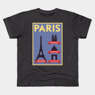 Paris Poster Design Kids T-Shirt